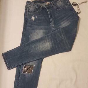 Hand work denim jeans size m